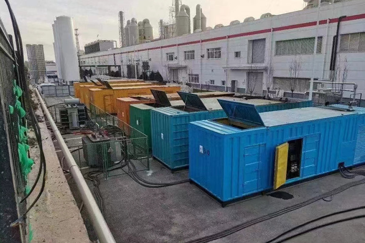 港口镇发电机租赁施工现场